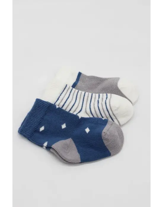 Omarı Modern ve Rahat Erkek Soket Çorap Seti - İndigo