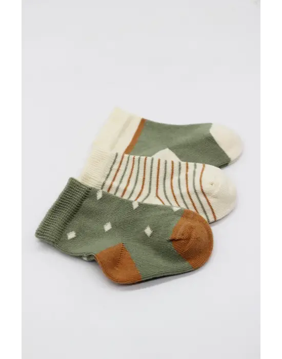 Omarı Renkli Penye Kız Çocuk Çorap Seti