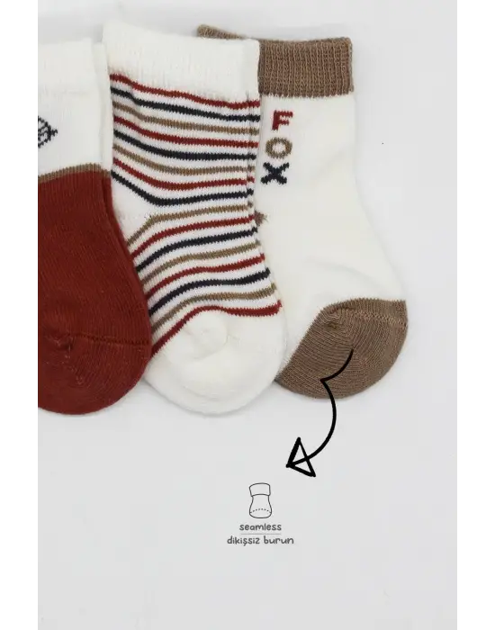 Omarı Yumuşak ve Rahat 3Lü Penye Çorap Seti - Kiremit