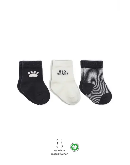 Omarı Yumuşak Penye Malzemeden 3Lü Çorap Seti