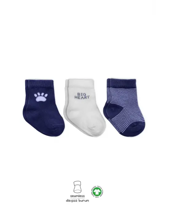 Omarı Yumuşak Penye Malzemeden Oluşan 3lü Çorap Seti