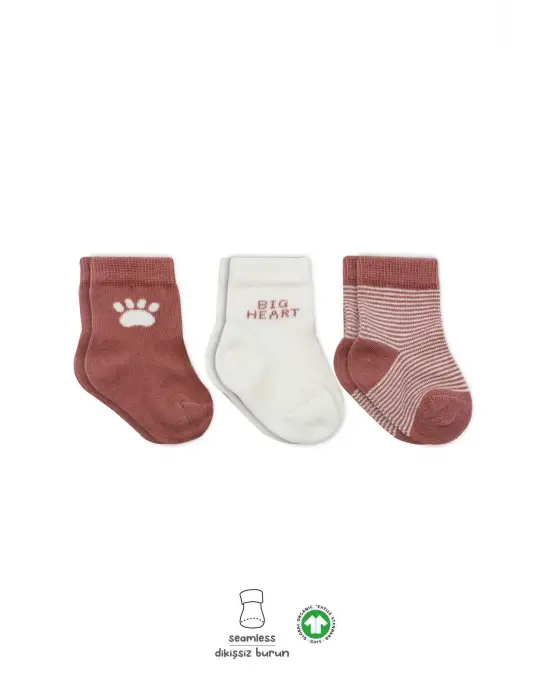 Omarı Penye Soket Çorap Seti - Pudra Renkli