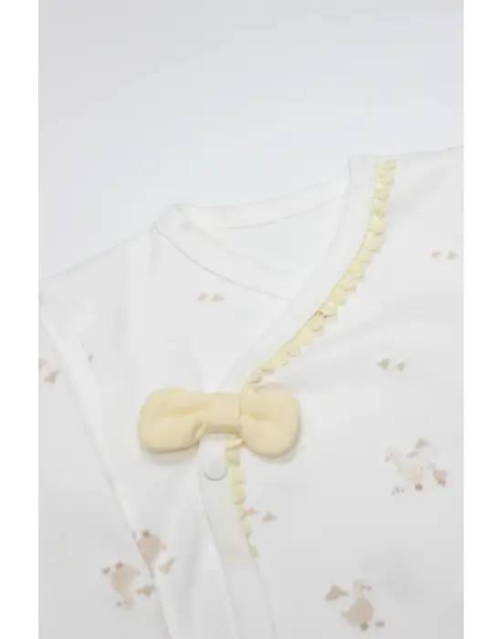 Bistyle 3lü Zıbın Takım Welcome Baby Duck 13104 Sarı-ekru