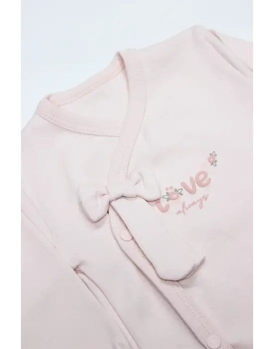 Bistyle 3lü Zıbın Takım Grow İn Love 13102 Pembe Ekru