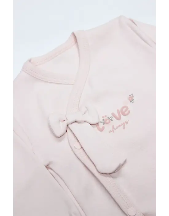 Bistyle 3Lü Zıbın Takım Grow İn Love 13102 Pembe Ekru