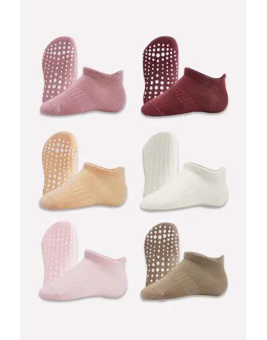 Omarı Sneakers Kaymaz Penye Çorap Gül Kurusu Seti