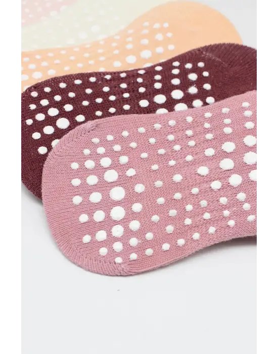 Omarı Sneakers Kaymaz Penye Çorap Gül Kurusu Seti