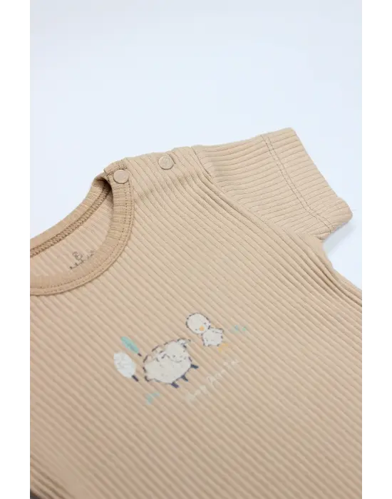 Bistyle Always Dream Yarım Kol 2li Body 17114 Ekru Bej