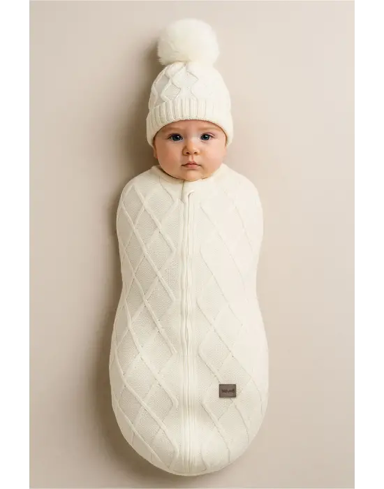 Bistyle Baby İn Swadding Triko Kundak 75108 Ekru