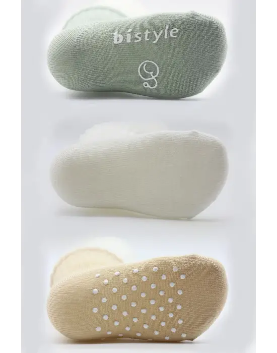 Omarı Kaymaz Penye Soket Çorap Seti - 3lü Ekru Bej Variantı