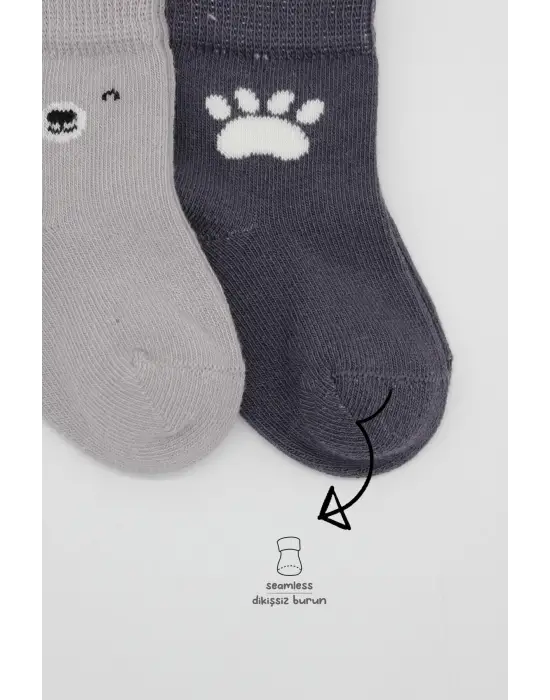 Omarı Renkli Dikiş Detaylı Soket Çorap Seti