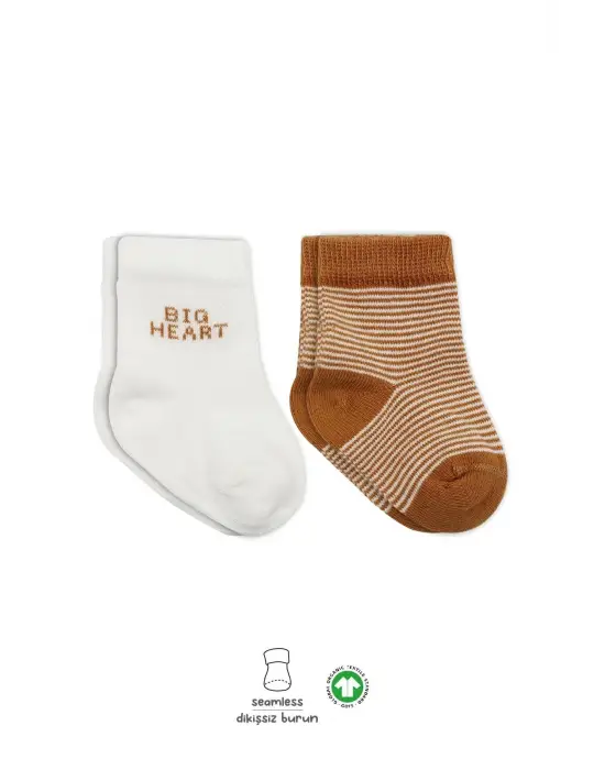 Omarı Üç Boyutlu Kalp Desenli Penye Soket Çorap Seti