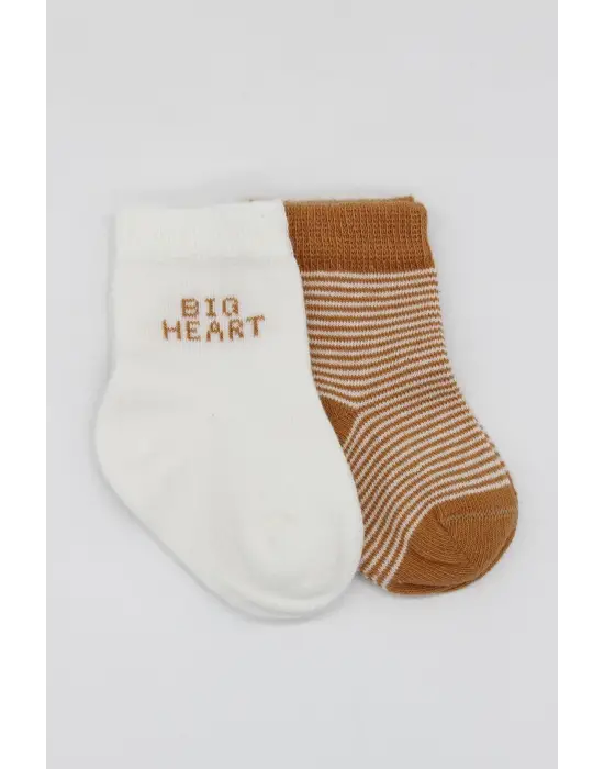 Omarı Üç Boyutlu Kalp Desenli Penye Soket Çorap Seti