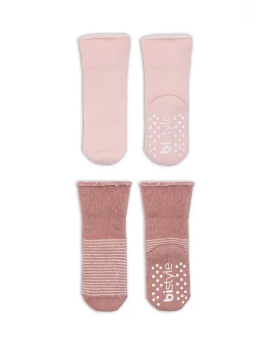 Omarı Kaymaz Tabanlı Çember Desenli Havlu Soket Çorap Seti