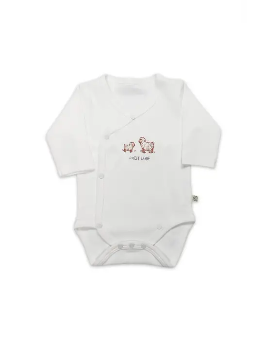 Bistyle Curly Lamb Uzun Kol Kravuze Body 17111 Bej Mavi Ekru