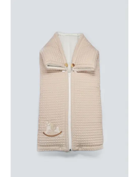 Bistyle Fermuarlı Natural Life Pike Battaniye Boy 70114 Bej