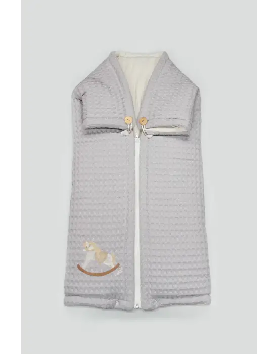 Bistyle Fermuarlı Natural Life Pike Battaniye Boy 70114 Gri