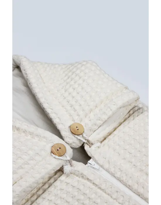 Bistyle Fermuarlı Natural Life Pike Battaniye Girl 70113 Ekru