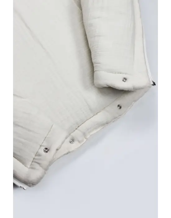 Bistyle Fermuarlı Natural Life Pike Battaniye Girl 70113 Ekru