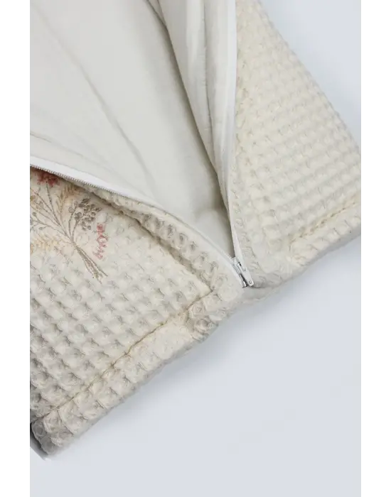 Bistyle Fermuarlı Natural Life Pike Battaniye Girl 70113 Ekru