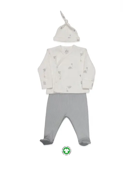 Bistyle Flying Elephant 3Lü Zıbın Takım 13111 Ekru Gri