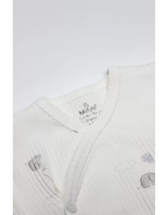 Bistyle Flying Elephant 3lü Zıbın Takım 13111 Ekru Gri