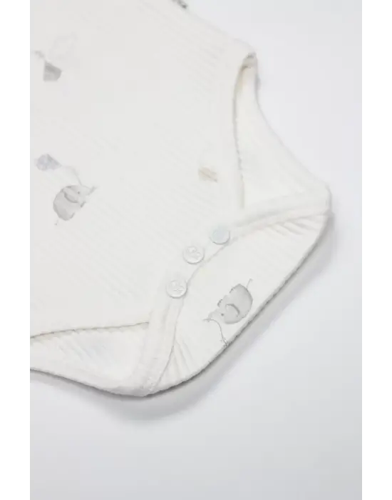 Bistyle Flying Elephant Yarım Kol 2li Body 17116 Ekru Gri