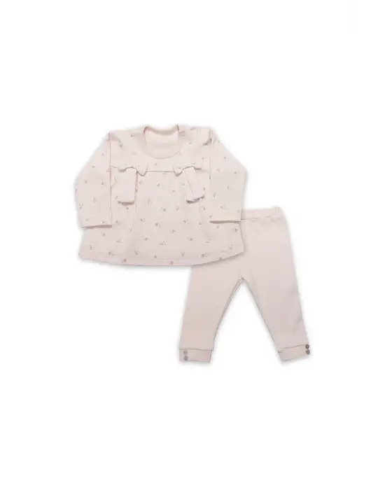 Bistyle Grow İn Love 2li Bebe Takım 14102 Pembe Ekru