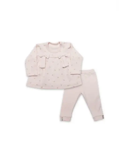 Bistyle Grow İn Love 2Li Bebe Takım 14102 Pembe Ekru