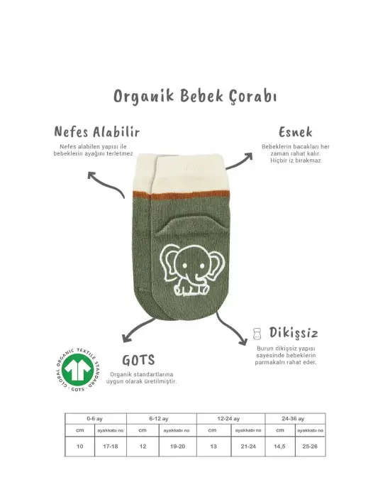 Omarı Hayvan Figürlü Kaymaz Kız Çorap Seti