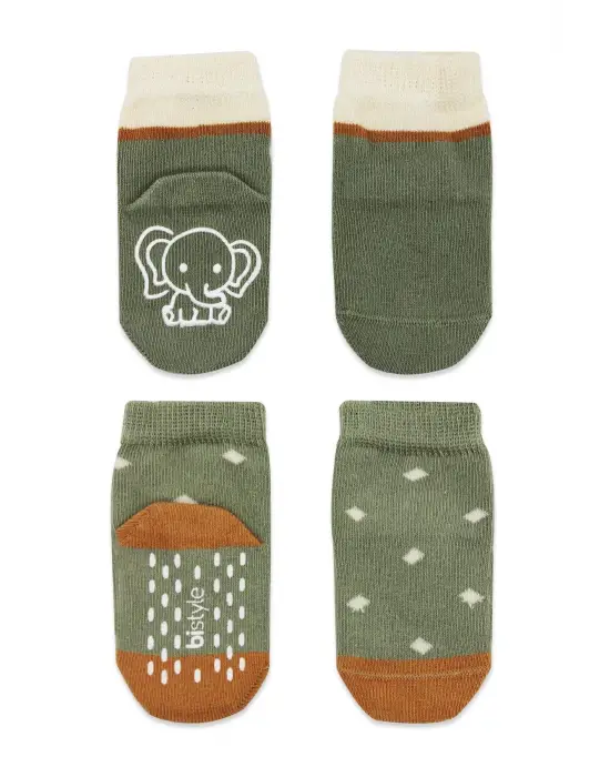 Omarı Hayvan Figürlü Kaymaz Kız Çorap Seti