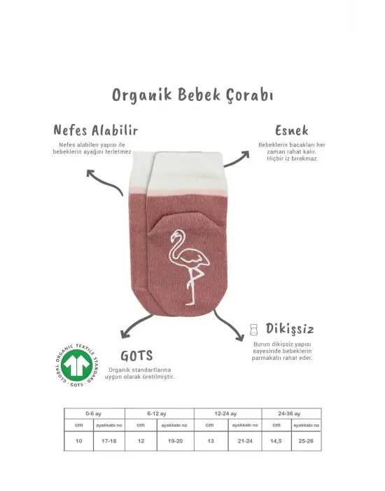 Omarı Hayvan Desenli Kaymaz Kız Çorap Seti