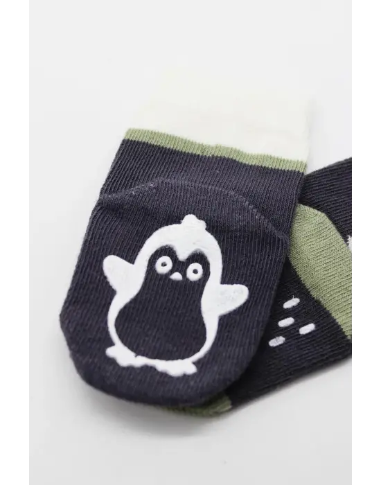 Omarı Hayvan Figürlü Kaymaz Erkek Soket Çorap Seti