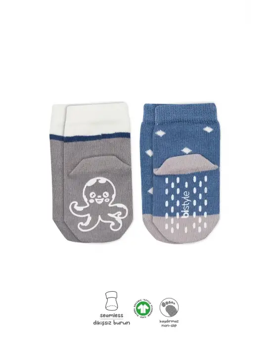 Omarı Hayvan Figürlü Kaymaz Erkek Soket Çorap 2Li Indigo SEO Uyumlu Başlık