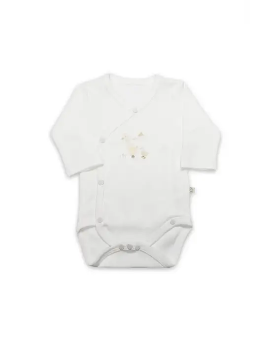 Bistyle Kruvaze  Body Uzun Kol Welcome Baby Duck 17108 Sarı