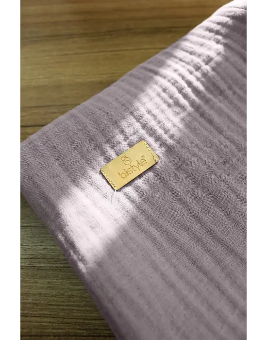 Omarı Pamuklu Müslin Battaniye 120x120 Cm Gri