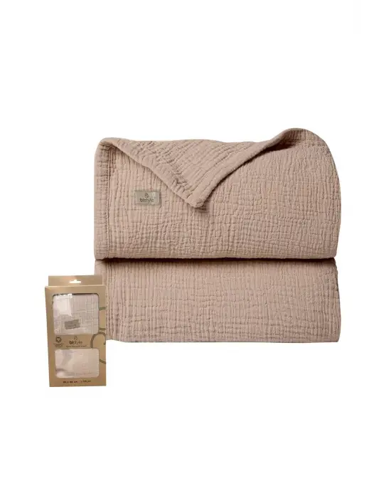 Omarı Müslin Battaniye 120x120 Cm Bej Elegan Şıklık