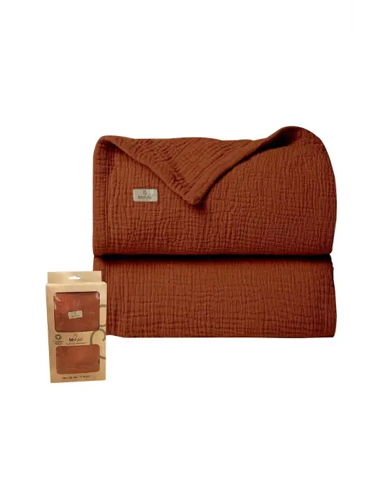 Bistyle Müslin Battaniye 120x120 Cm 70101 Kiremit