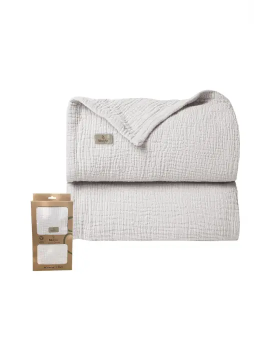 Bistyle Müslin Battaniye 120x120 Cm 70101 Taş