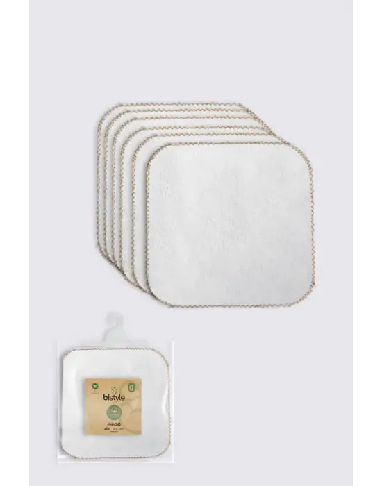 Bistyle Organik 28x28 6Lı Havlu Mendil 90105 Ekru