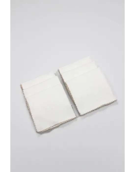 Bistyle Organik 28x28 6Lı Havlu Mendil 90105 Ekru