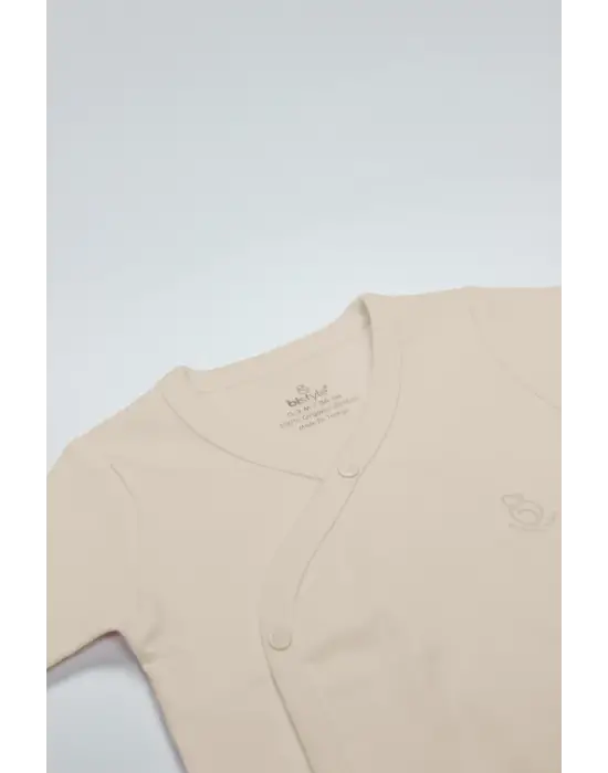 Bistyle Organik Natural Basic Style Kruvaze Uzun Kol Body Bs17102 Bej
