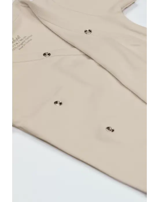 Bistyle Organik Natural Basic Style Kruvaze Uzun Kol Body Bs17102 Bej