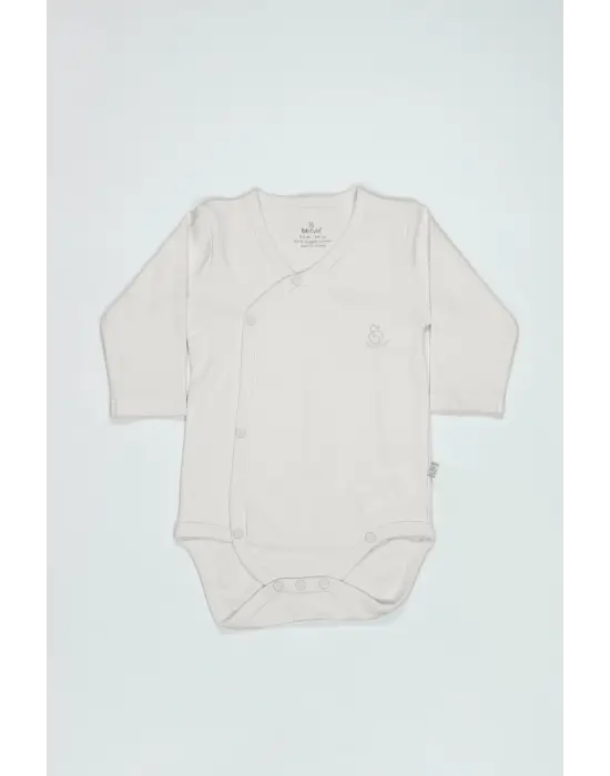 Bistyle Organik Natural Basic Style Kruvaze Uzun Kol Body Bs17102 Ekru