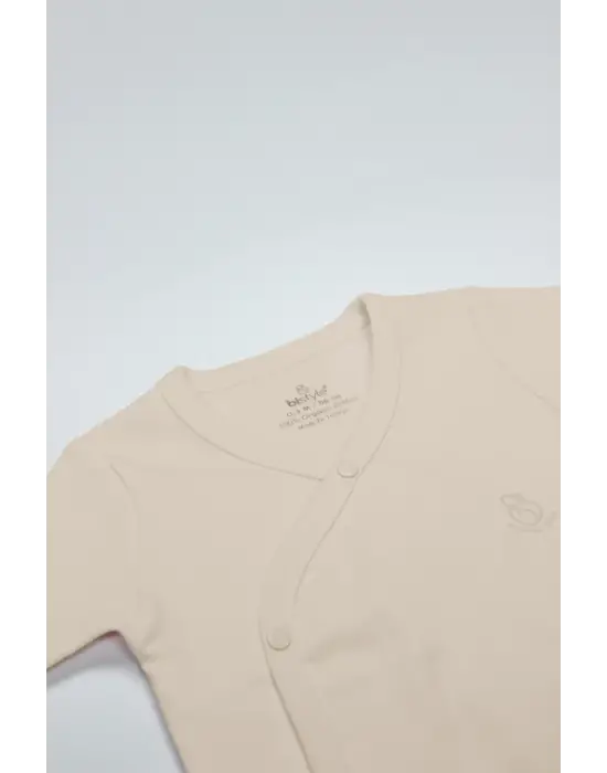 Bistyle Organik Natural Basic Style Kruvaze Yarım Kol Body Bs17101 Bej