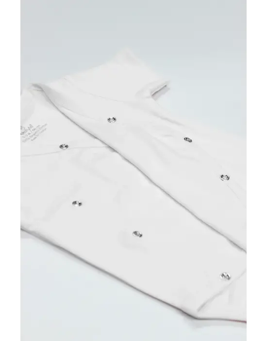 Bistyle Organik Natural Basic Style Kruvaze Yarım Kol Body Bs17101 Beyaz