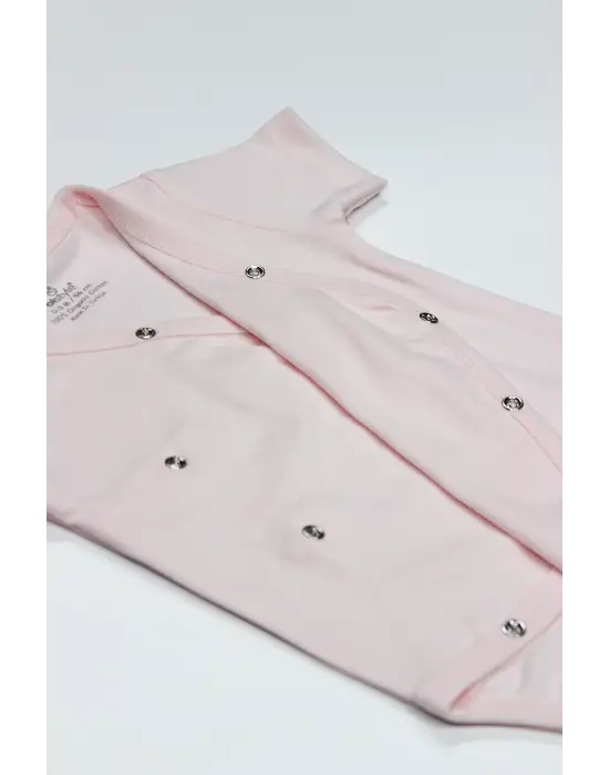 Bistyle Organik Natural Basic Style Kruvaze Yarım Kol Body Bs17101 Pembe