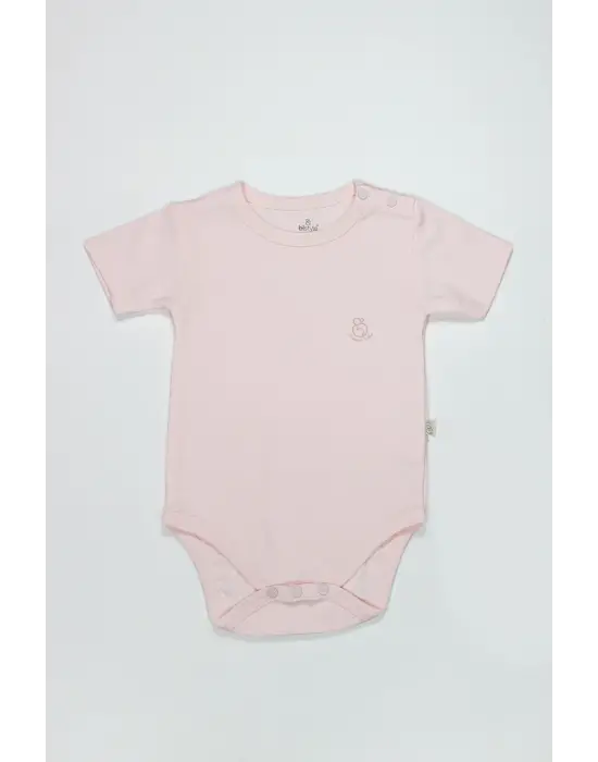 Bistyle Organik Natural Basic Style Yarım Kol Body Bs17103 Pembe
