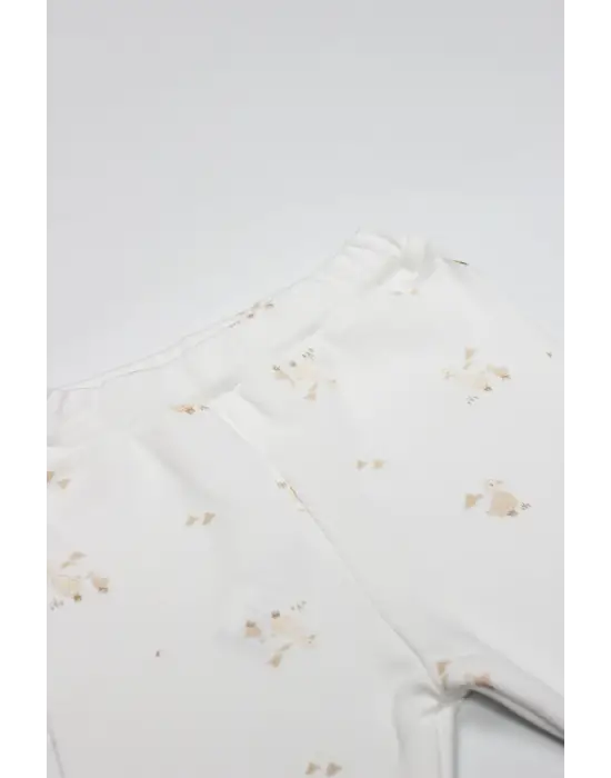 Bistyle Patikli Alt Welcome Baby Duck 16107 Sarı-Ekru