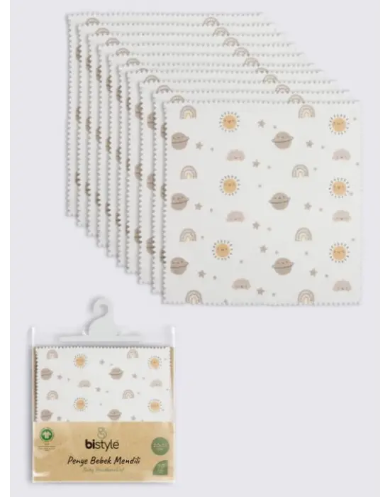 Bistyle Planet 20x20 10Lu Penye Mendil 90164 Ekru